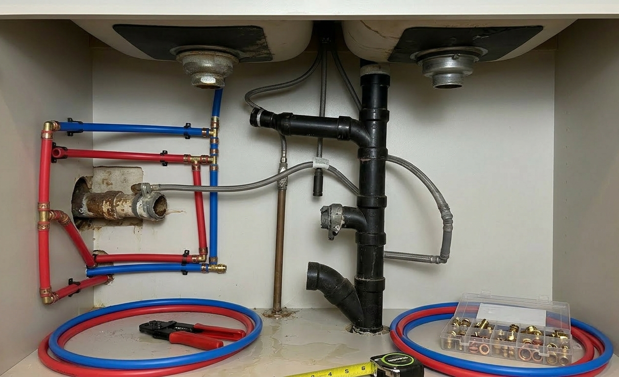 Plumbing Whole Home Repipe Slab Leak PEX Replacement 6