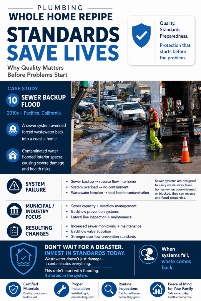 pacifica sewer backup bay area ca plumbing whole home repipe