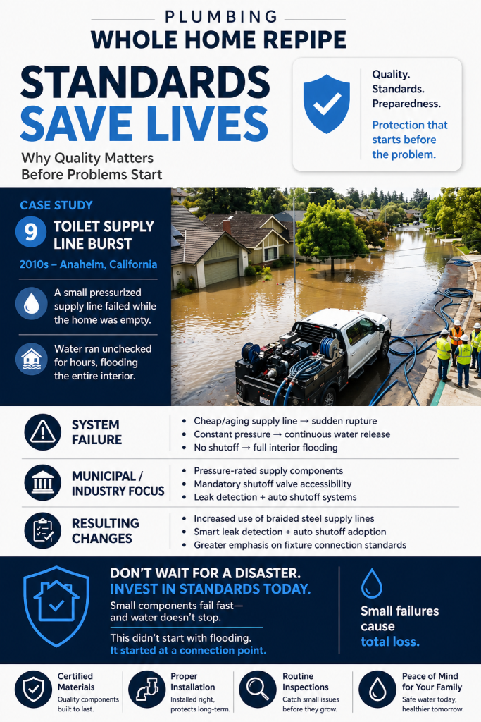 supply line backup anaheim los angeles plumbing whole home repipe