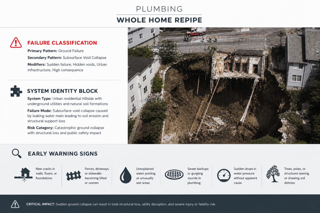 sf sinkhole mansion 1995 pluming whole home repipe